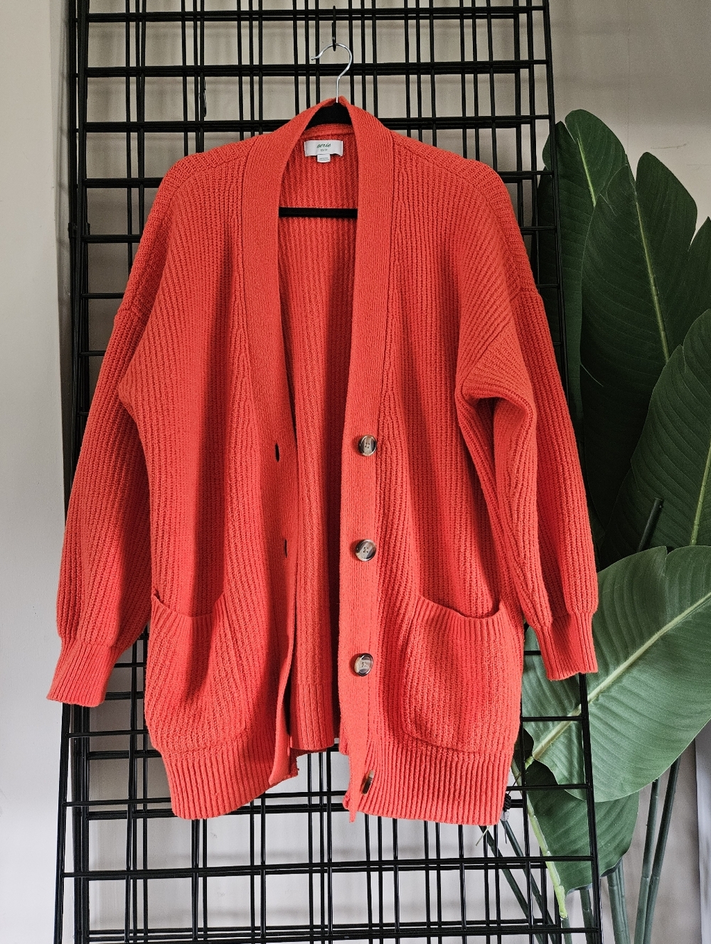 Oversized Vibrant Waffle Cardigan